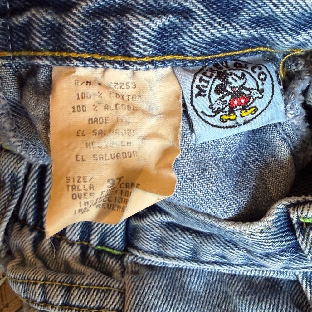Vintage Mickey Mouse Embroidered Cartoon Character Blue Jeans - Picture 6 of 6
